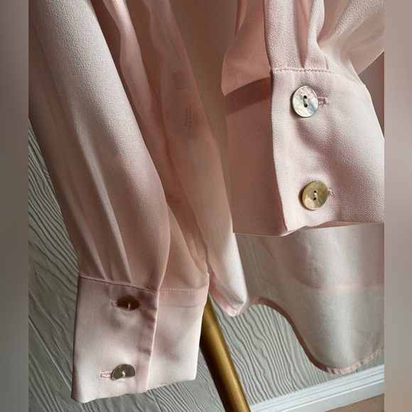 SLEEPER Montmartre Oversize Sheer
Button-Up Heart Pocket Shirt Pink Sz: M - Picture 9 of 14